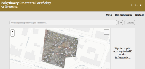 1 Cyfrowa mapa cmentarza w Brzesku. Uczniowie stworzyli aplikację do wyszukiwania grobów
