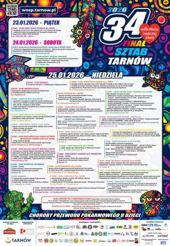 WOSP34_plakat_tarnow_B1 Koncert 34. Finału Wielkiej Orkiestry Świątecznej Pomocy na tarnowskim Rynku