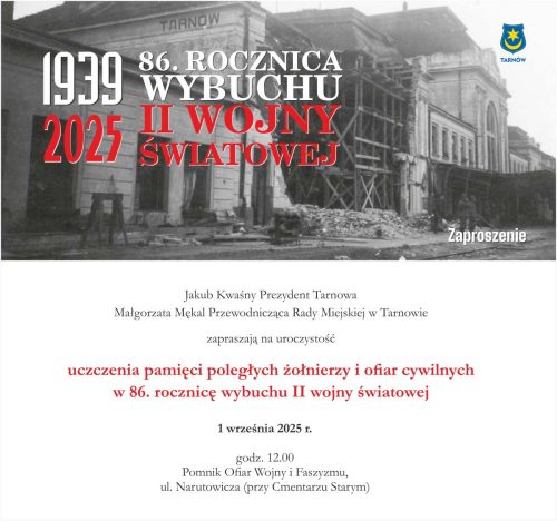zaproszenie-1 Zapraszamy na uroczystość z okazji 86. rocznicy wybuchu II wojny światowej