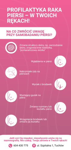 Ulotka-profilaktyka-raka-piersi REGION- Różowy tydzień w Centrum Zdrowia Tuchów