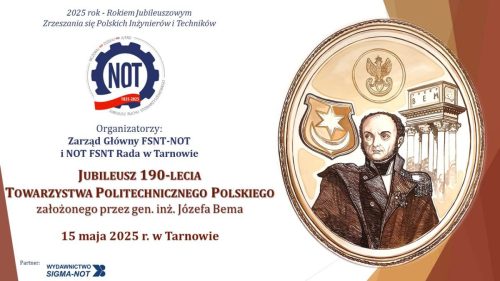 plakat „Z idei rodzi się wspólnota – 190 lat Towarzystwa Politechnicznego Polskiego”