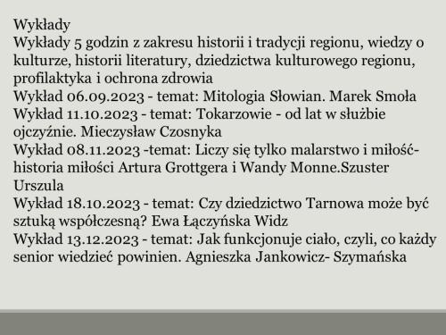 Slajd3 Projektowe działania UTW przy Akademii Tarnowskiej